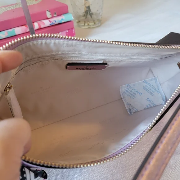 Kate Spade Kenzie Purple Metallic Shoulder Bag & Card Holder - Picture 7 of 9